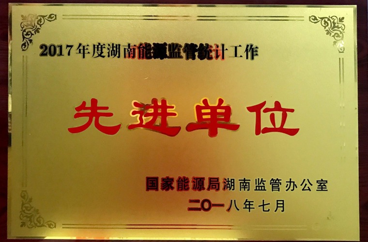 2017年度湖南能源監管統計工作先進單位